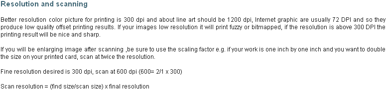 Resolution and Scanning